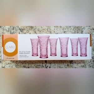 🍸 Godinger Claro Pink Crystal Vintage Vodka Shooters ✨